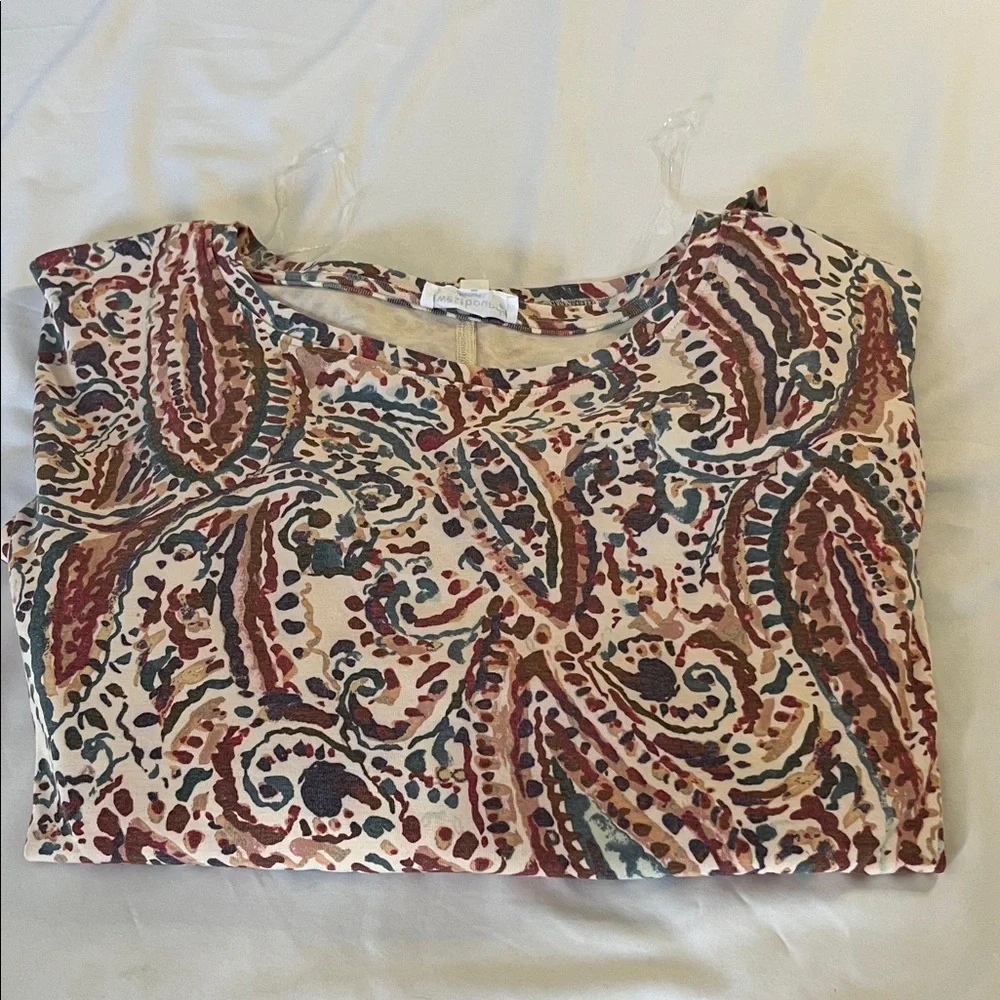 Westbound Multicolor Paisley Long Sleeve Top - Picture 10 of 11